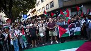 Manifestação pró-Palestina junto à embaixada de Israel em Lisboa