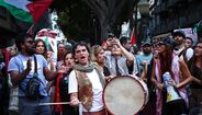 Manifestação pró-Palestina junto à embaixada de Israel em Lisboa