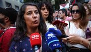 Manifestação pró-Palestina junto à embaixada de Israel em Lisboa