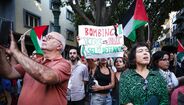 Manifestação pró-Palestina junto à embaixada de Israel em Lisboa