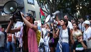 Manifestação pró-Palestina junto à embaixada de Israel em Lisboa