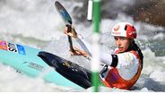 Australiana Noemie Fox em ação nos Mundiais de canoagem