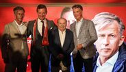 Louis van Gaal (à direita) esteve presente e ouviu o discurso de Martim Mayer