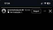 O comentário de St. Juste nos stories do Instagram