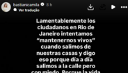 A publicação de Camila Bastiani, mulher de Arrascaeta