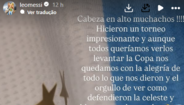 Mensagem de Messi à seleção argentina de sub-20