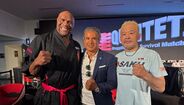 Bob Sapp, um dos nomes mais controversos do K1, Carlos Ramjanali, CEO WAKO PRO, e Sakuraba, lenda de MMA do Japâo
