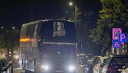 A chegada da equipa do Sporting ao hotel em Viseu