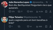 Noronha Lopes responde a questão no X