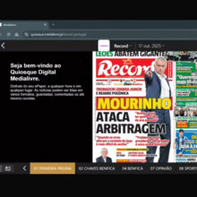<![CDATA[ 10 Minutos Record: Mourinho ataca arbitragem e agita 3.ª eliminatória da Taça de Portugal ]]>
