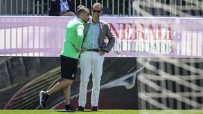 Rúben Amorim e Hugo Viana juntos num dia de trabalho no Sporting CP