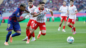 Momento do jogo entre o Barcelona e o Girona