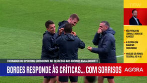 O que provocou as gargalhadas de Rui Borges com a equipa técnica? Veja o momento no treino do Sporting