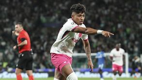 Alisson festeja o golo da vitória do Sporting frente ao Marselha