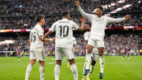 Jogadores do Real Madrid a festejar