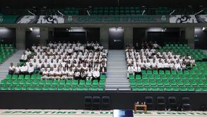 Frederico Varandas marca presença em formação na Academia do Sporting, no Pavilhão João Rocha