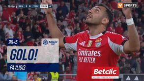 O golo de Pavlidis que fechou as contas da vitória do Benfica frente ao Tondela