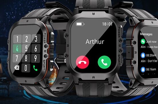 Smartwatch Oukitel com design robusto, chamadas Bluetooth e monitorização de saúde