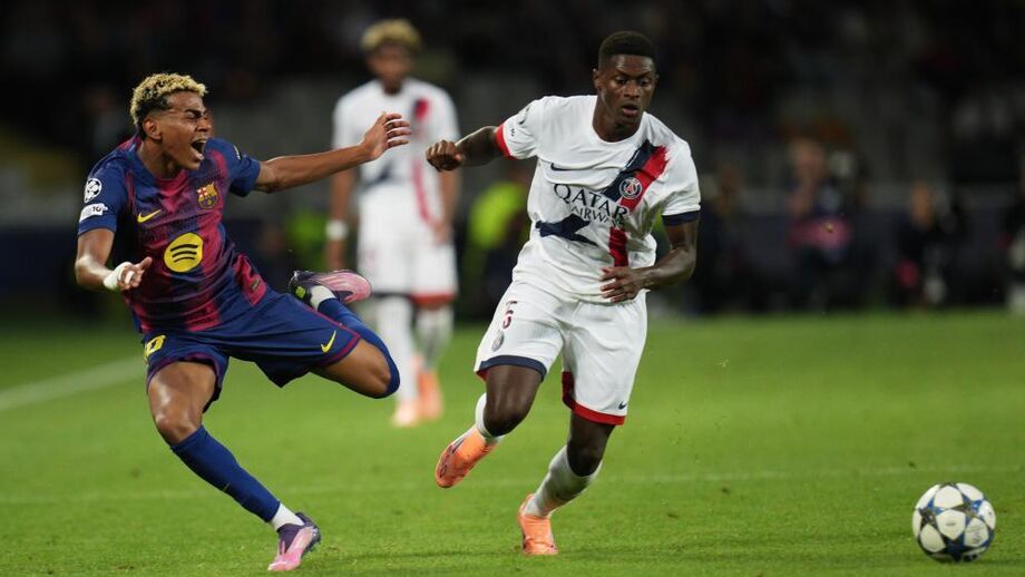 Nuno Mendes, do PSG, enfrenta Yamal, do Barcelona, em jogo