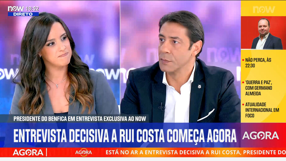 Presidente do Benfica e candidato em entrevista exclusiva ao Now
