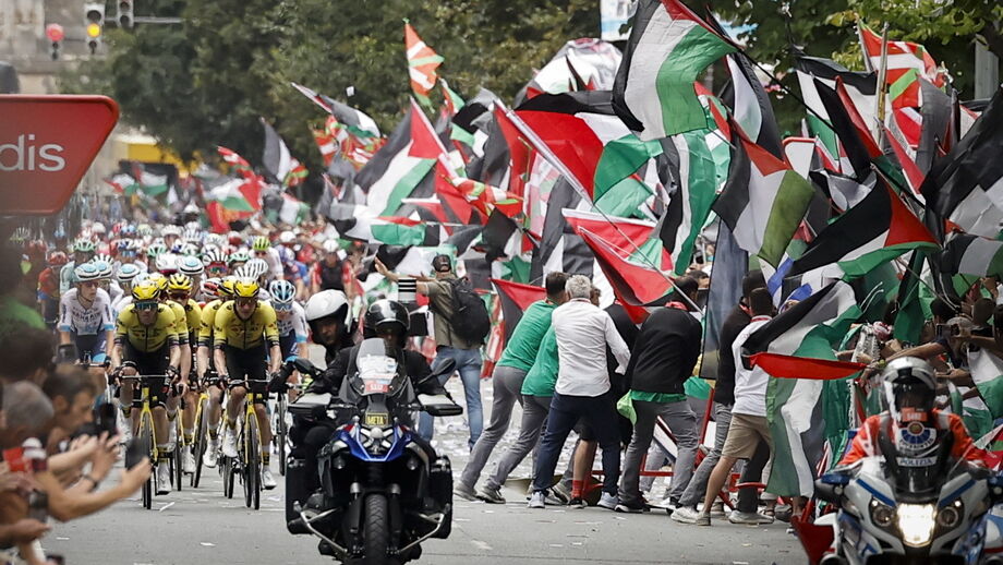 Protestos contra a equipa de Israel na Vuelta