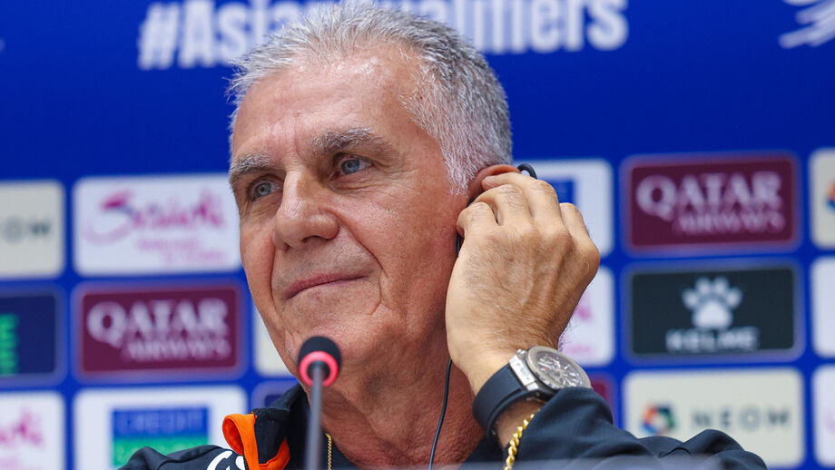Carlos Queiroz durante a antevisão ao jogo com Omã