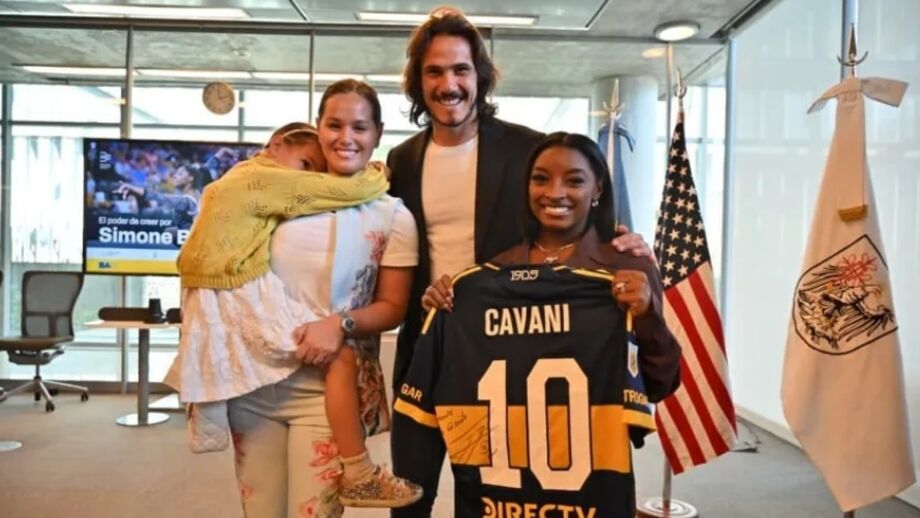 Cavani e Simone Biles juntos em Buenos Aires