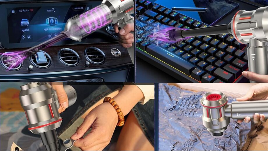 Aspirador 4 em 1 potente e versátil: limpeza eficaz em casa, carro e mais, por pouco mais de 20€