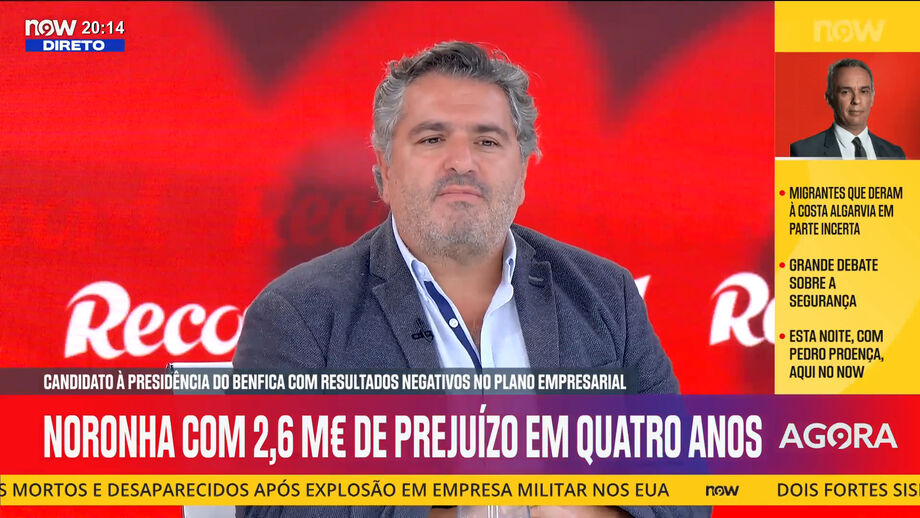 Diretor de Record comenta notícia que dá conta de que candidato à presidência do Benfica é sócio de empresa com prejuízo de 2,8M€