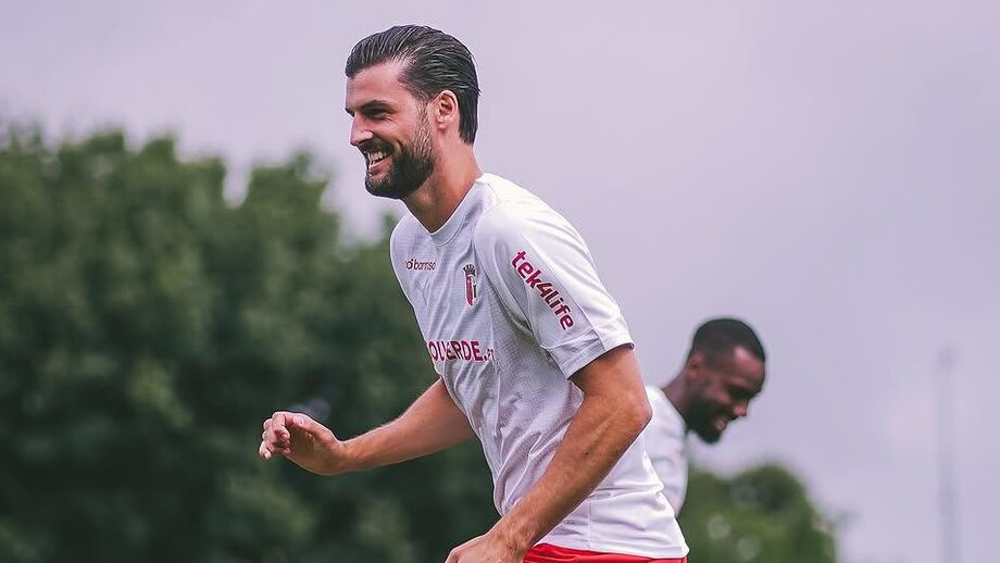Grillitsch durante o treino do Sp. Braga