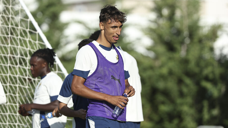 Tiago Gabriel no treino dos Sub-21