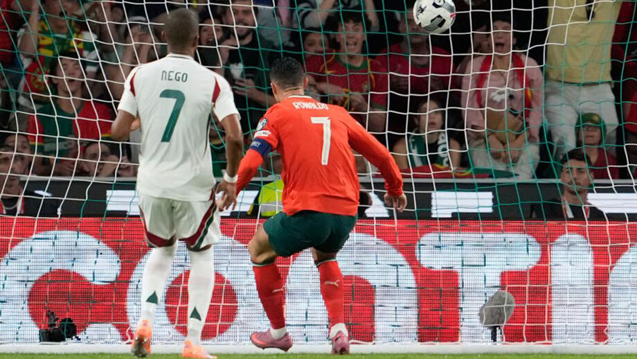 Foi neste momento que Cristiano Ronaldo atingiu o recorde dos 40 golos. Viria a bisar depois