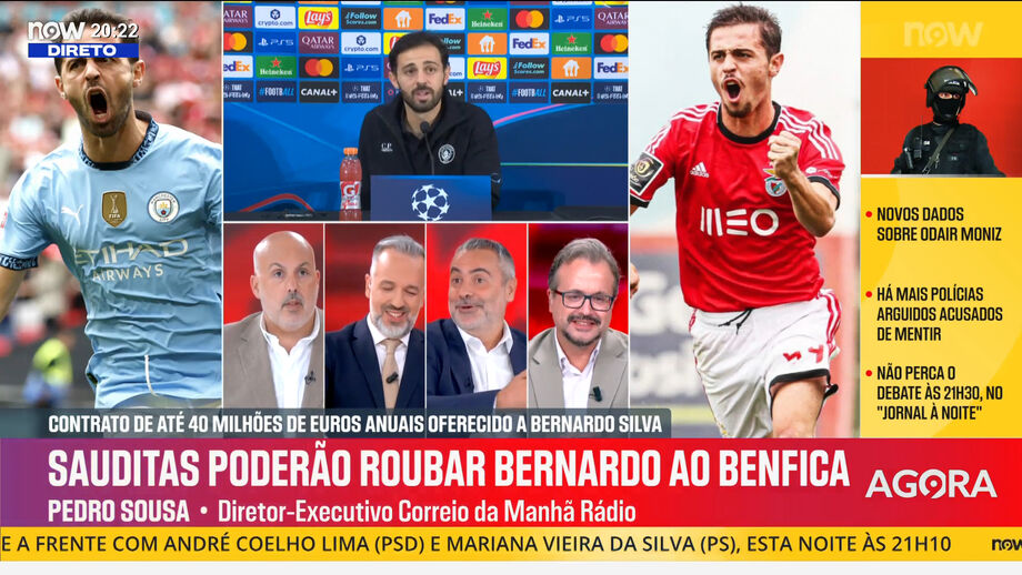 Sérgio Krithinas, Vítor Pinto e Pedro Sousa analisam futuro do jogador do Manchester City