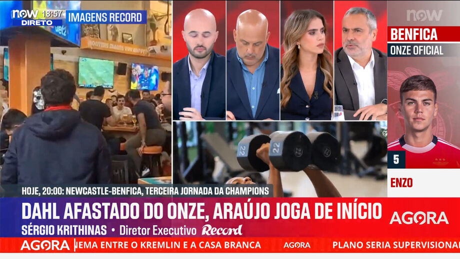 Diretor executivo de Record analisa escolhas iniciais do treinador do Benfica para o jogo com o Newcastle