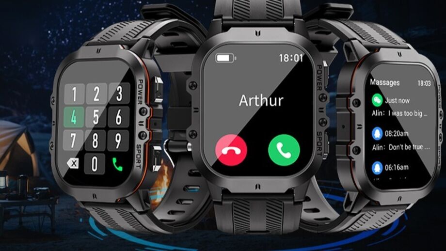 Smartwatch Oukitel com design robusto, chamadas Bluetooth e monitorização de saúde