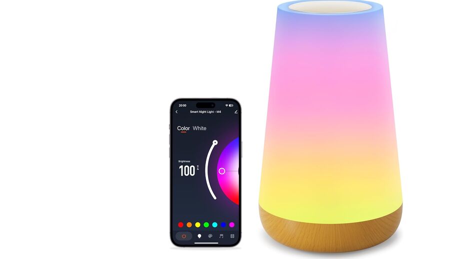 Luz noturna inteligente M4 com controlo de cor e brilho