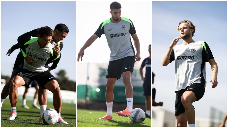 Sporting divulgou várias imagens da sessão matinal