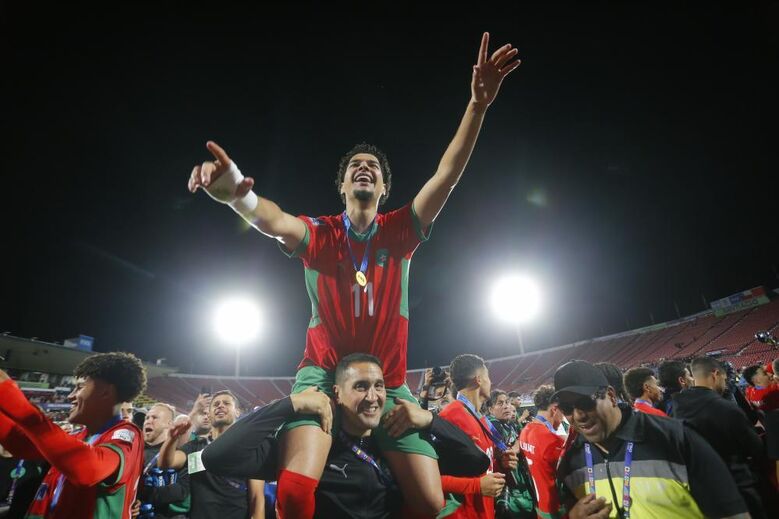 Seleção de Marrocos celebra conquista do Mundial de Sub-20