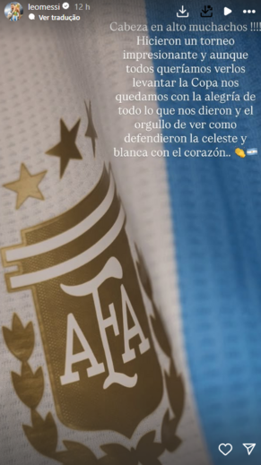 Mensagem de Messi à seleção argentina de sub-20