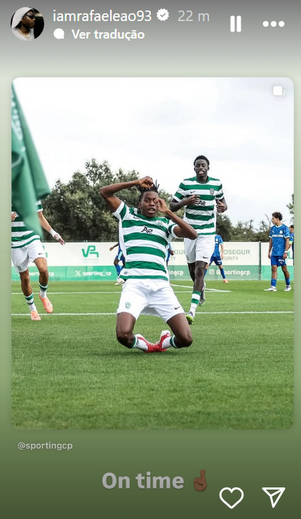 A publicação de Rafael Leão no Instagram