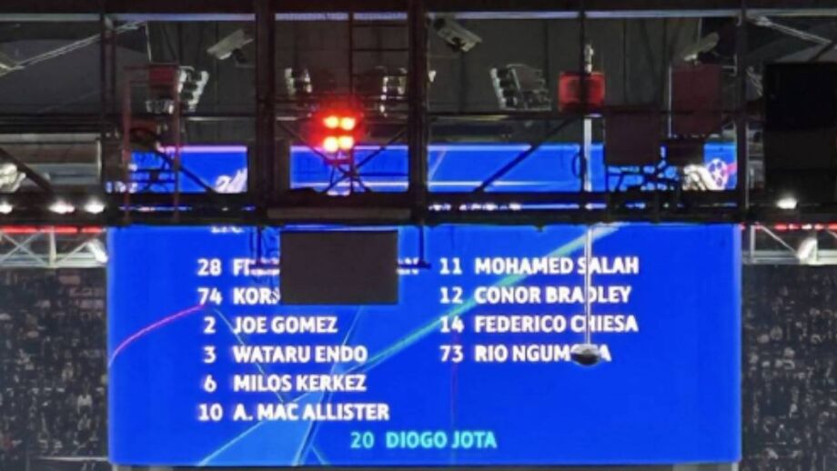 Equipa do Liverpool anunciada antes do jogo com o Eintracht Frankfurt