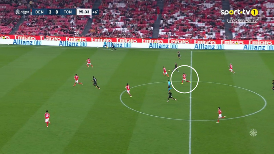 O sprint de Otamendi nos descontos do Benfica-Tondela