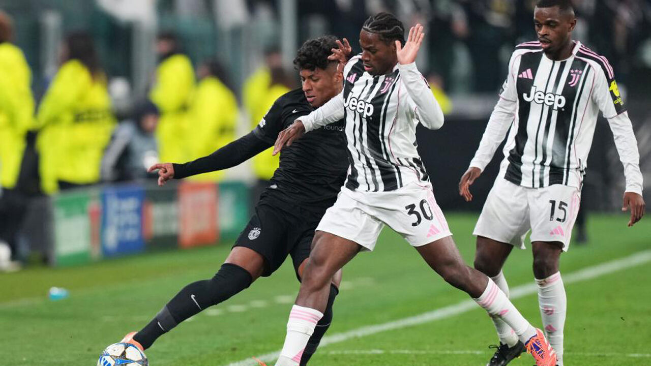 Alisson Santos em ação durante o duelo entre a Juventus e o Sporting