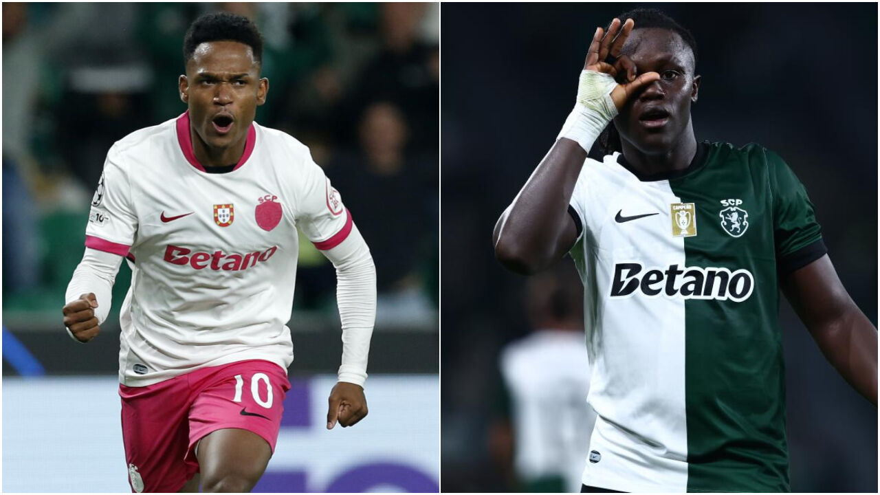 Geny Catamo (à esquerda) e Geovany Quenda (à direita)