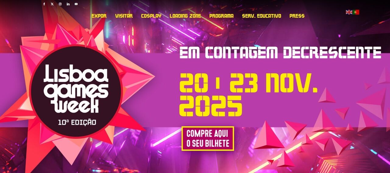 Lisboa Games Week: 20 a 23 de novembro de 2025