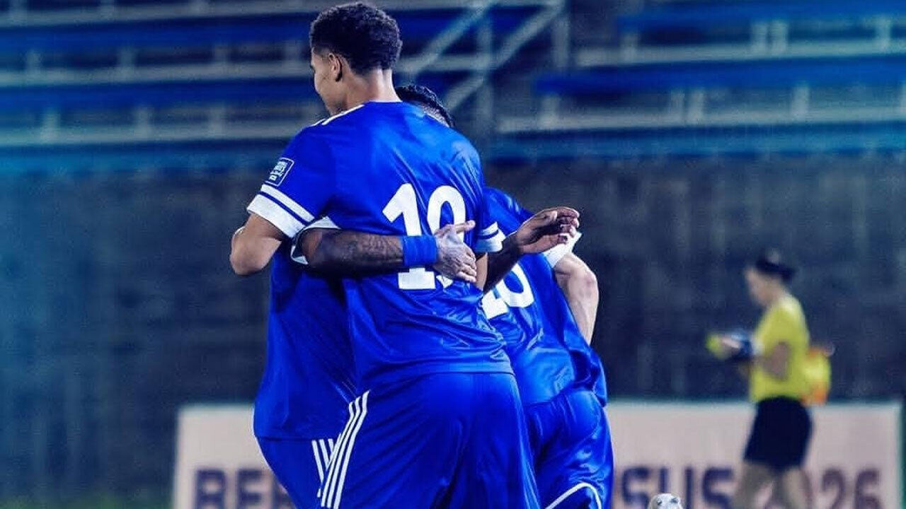 Jogadores de Curaçau a festejar 
