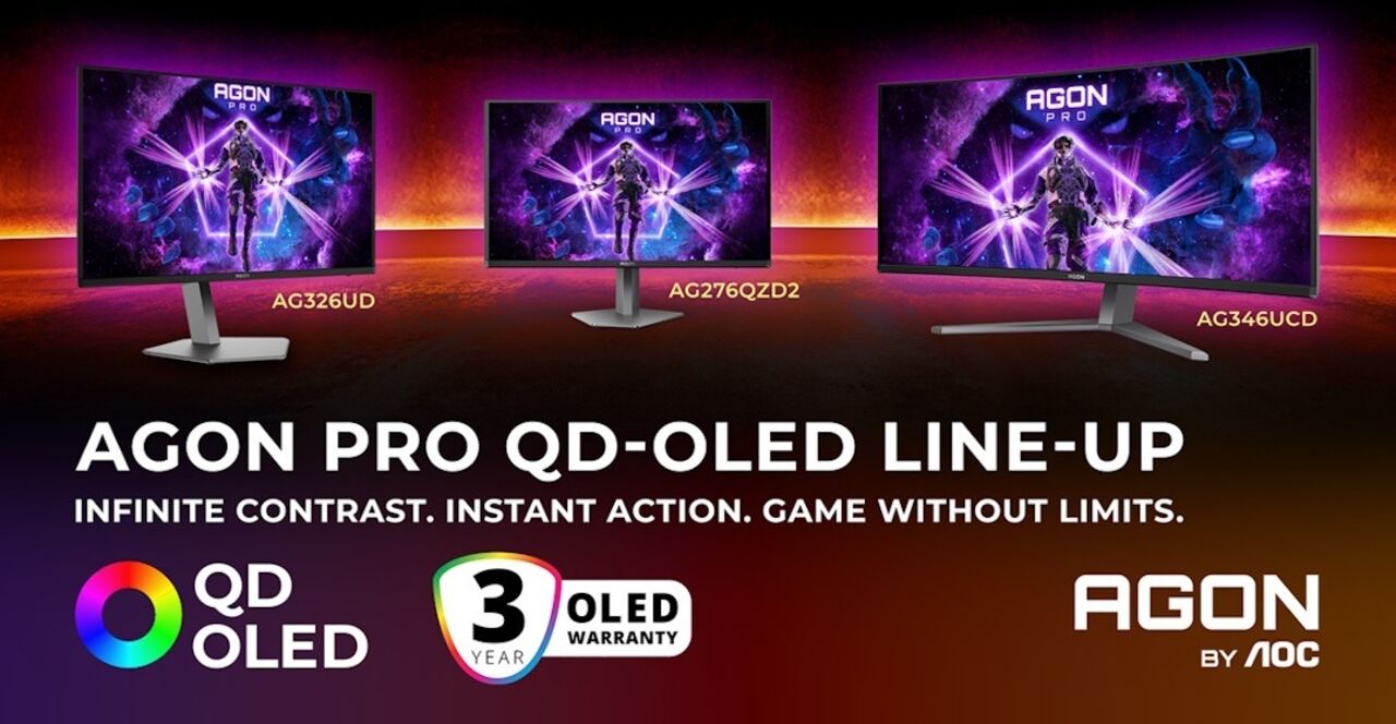 AOC apresenta a linha AGON PRO QD-OLED: contraste infinito e ação instantânea