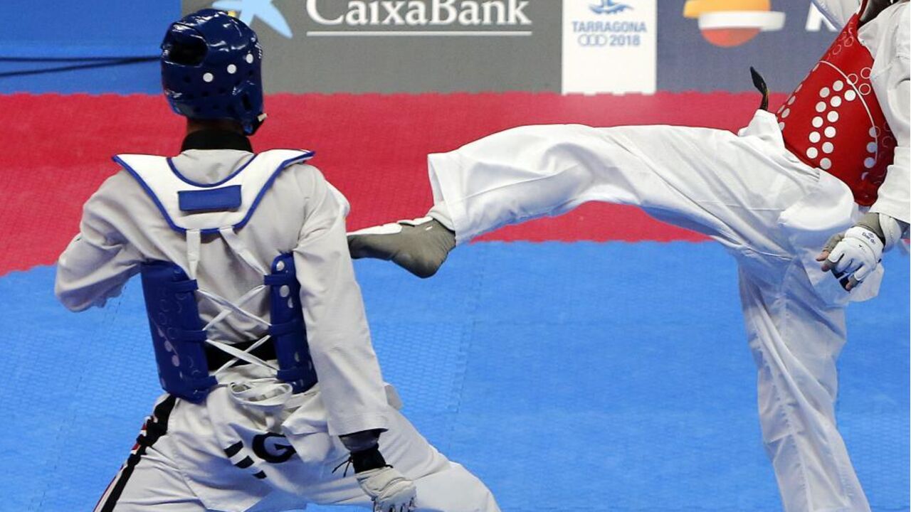 Tiago Ribeiro compete nos Europeus de taekwondo em Aigle, Suíça