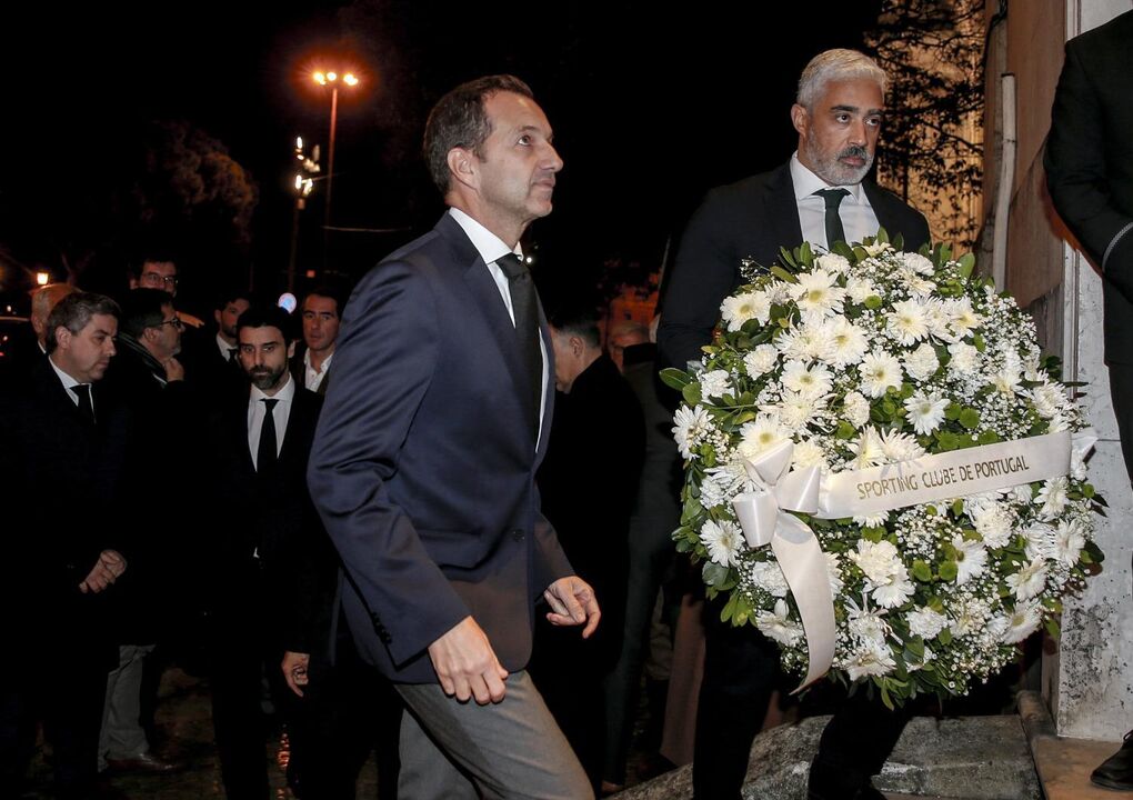 Frederico Varandas no funeral de João Rendeiro, antigo hoquista do Sporting