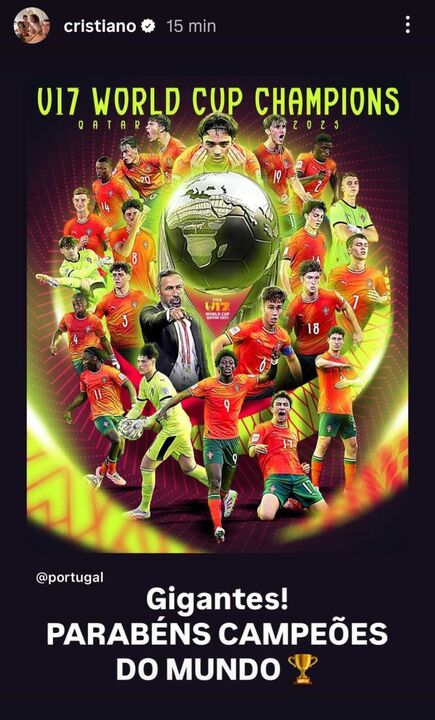 A reação de Ronaldo no Instagram